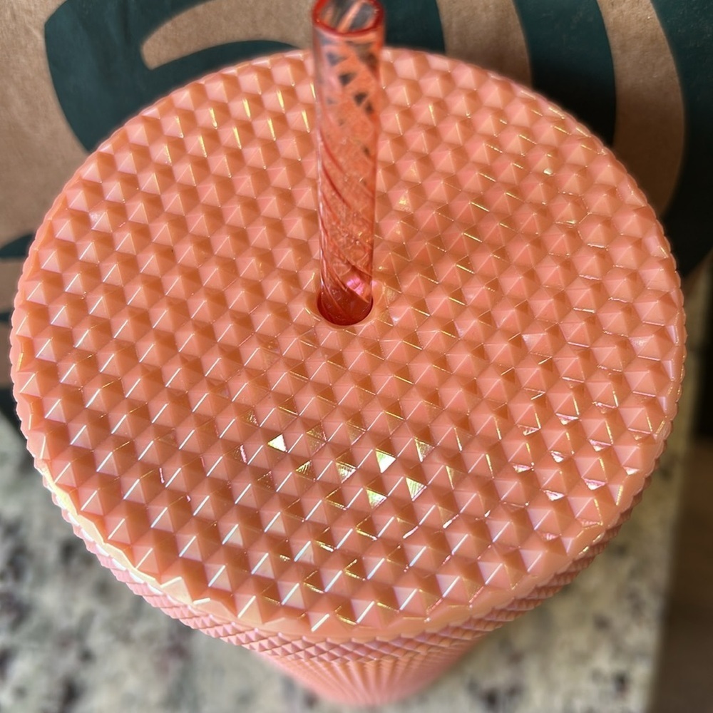 NWT Starbucks Orange Studded Tumbler 24oz - Picture 5 of 7
